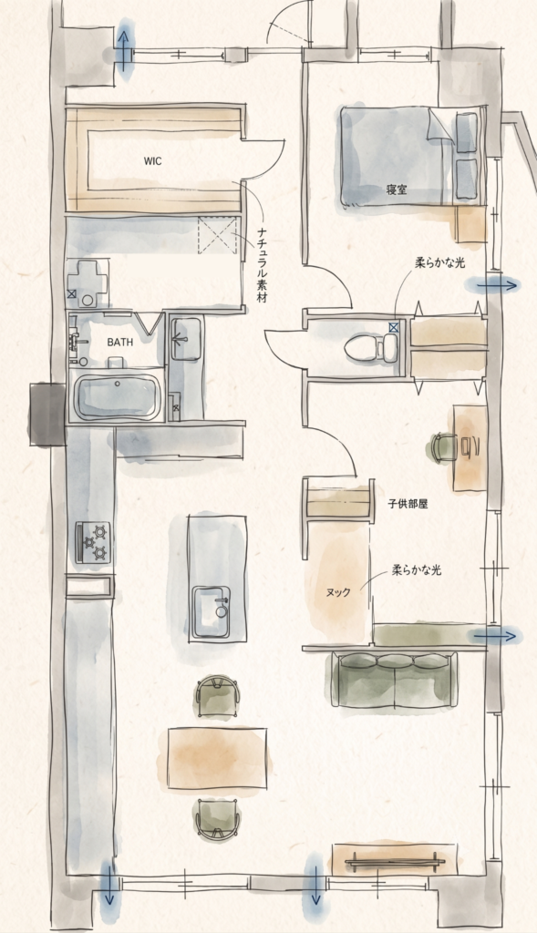 案１：好みをそのまま絵にした間取り図